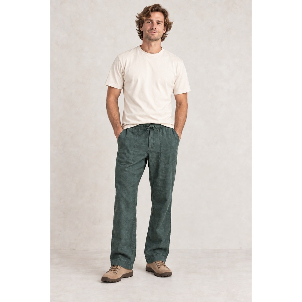 Gorpcore Lounge Prana Breathe Green Hemp Blend Wide Leg Drawstring L Pants